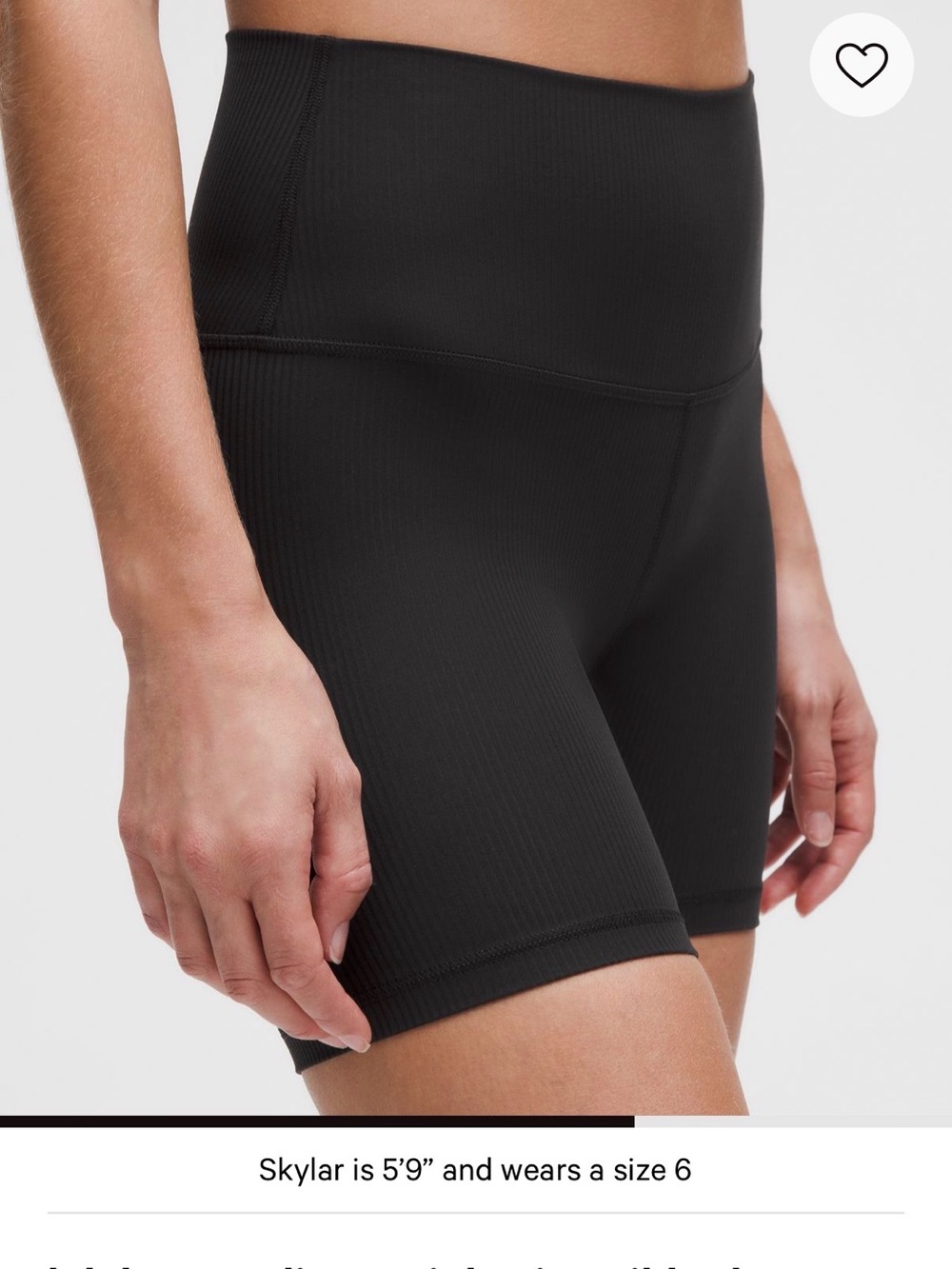 NWOT Lululemon Align High-Rise Ribbed Short 6’’ (14) Black